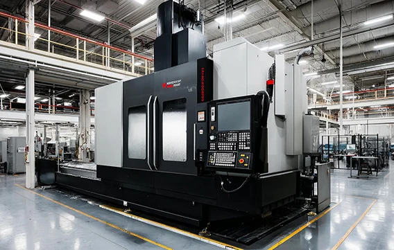 High-performance CNC vertical machining centre on the shop floor